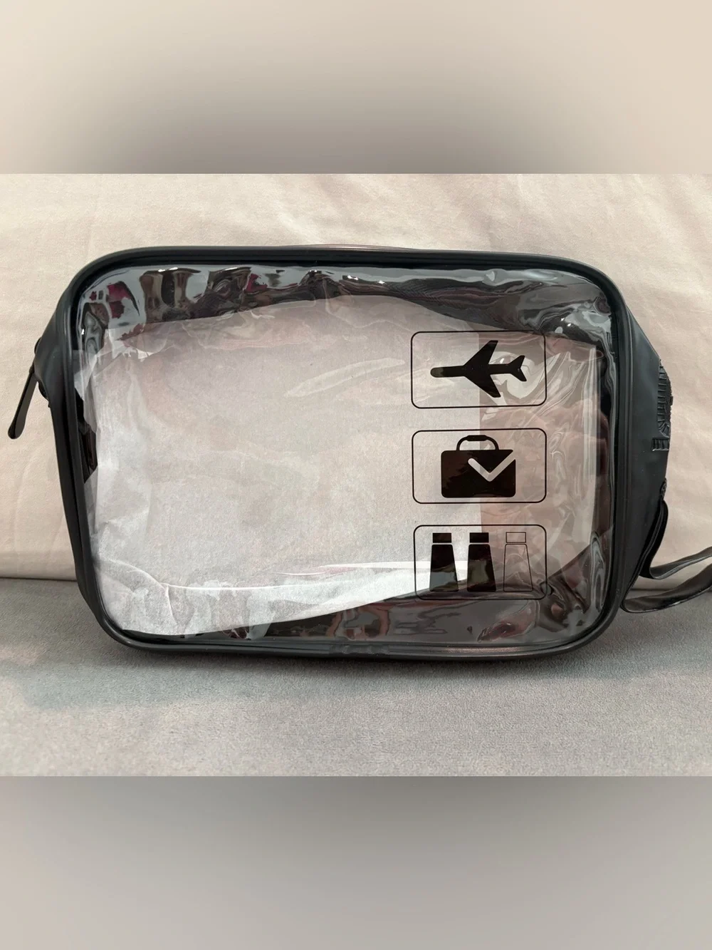 TSA Approved Toiletry Set in Clear with Black Trim